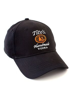 🩷 TITO’S CLASSIC HAT BLACK ORANGE LOGO PARTY BASEBALL CAP HAT UNISEX ONE SIZE